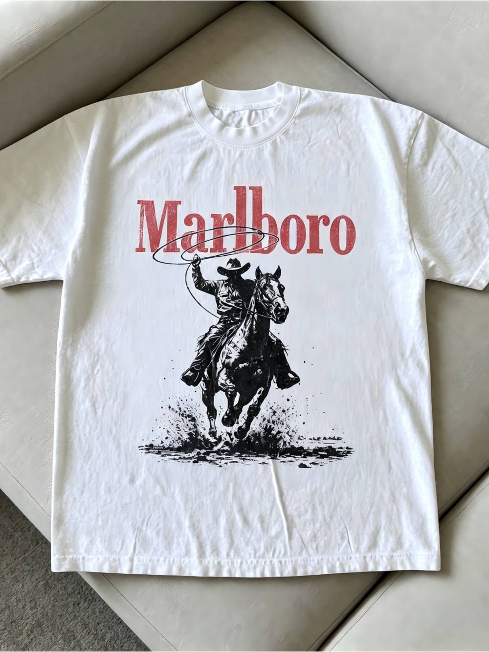 Marlboro Cowboy Horse Graphic Vintage Western Retro Women Men T-shirt Unisex